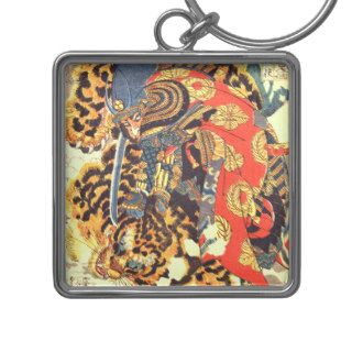 虎と戦う侍,国芳 Samurai vs Tiger, Kuniyoshi, Ukiyo e Keychains