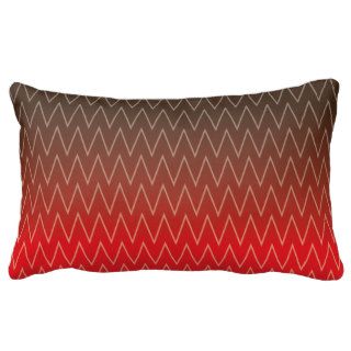 Brown Faded to Red Chevron Gradient Pattern Pillows