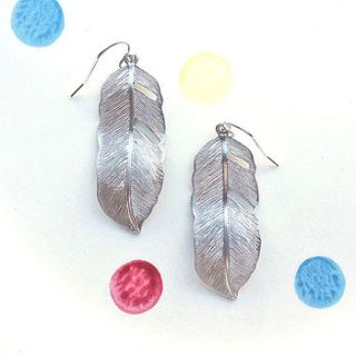 feather silver earrings by edition design shop