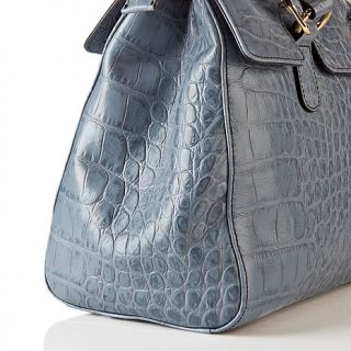 Barr and Barr Croco Embossed Leather Satchel Black