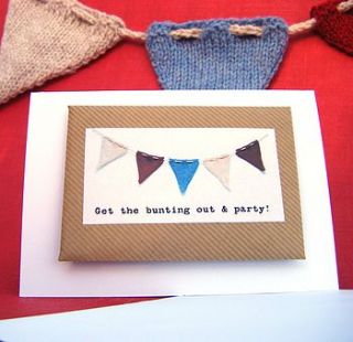 bunting gift card with knitting pattern by my baboo