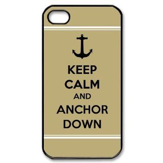 Icasesstore Diy Case Keep Calm and Anchor down Iphone 4 4s Case Cell Phones & Accessories