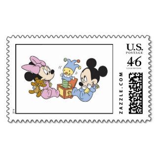 Baby Mickey and Toddler Minnie playing Postage