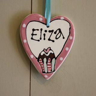 personalised hanging heart by gallery thea