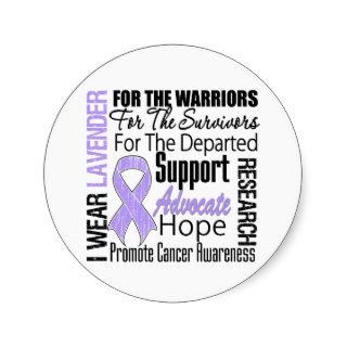 CANCER I Wear Lavender Ribbon TRIBUTE Stickers