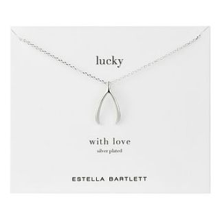 lucky wishbone necklace by house interiors & gifts