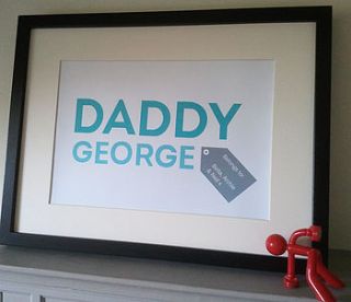 personalised 'daddy belongs to' print by little chip