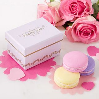 gift boxed macaron soap set by red berry apple