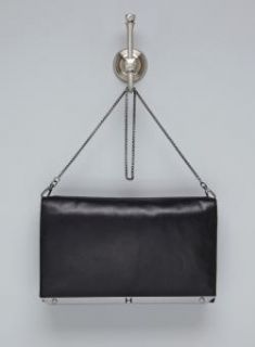 Halston Heritage Large Black Leather Executive Shoulder Bag Halston Heritage Clutches & Evening Bags