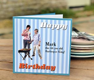 men's personalised barbecue card by amanda hancocks