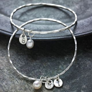 personalised initial and pearl bracelet by indigo rocks limited