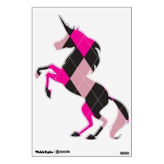 Black and Pink Argyle Wall Decals