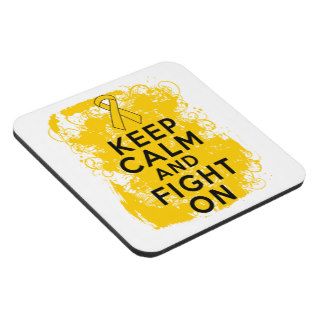 Childhood Cancer Keep Calm and Fight On Drink Coasters