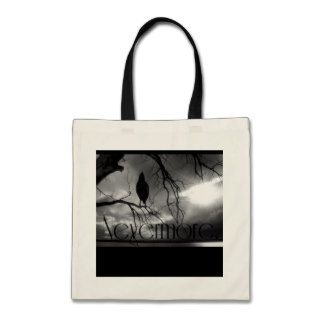 The Raven   Nevermore Sunbeams & Tree B&W Canvas Bag