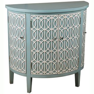 Hand painted Blue Finish Demilune Accent Chest Coffee, Sofa & End Tables