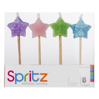 Spritz Glitter Star Candles 8 ct.