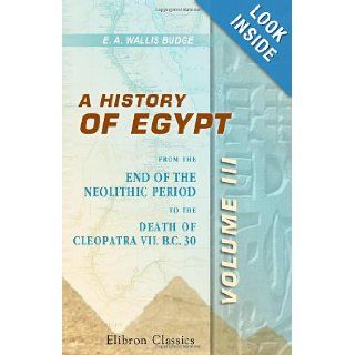 A History of Egypt From the End of the Neolithic Period to the Death of Cleopatra VII. B.C. 30. Volume 3. Egypt under the Amenemhats and Hyksos Ernest Alfred Wallis Budge 9780543974082 Books