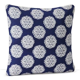 JR by John Robshaw Blue Medallion Decorative Pillow, 20" x 20"'s