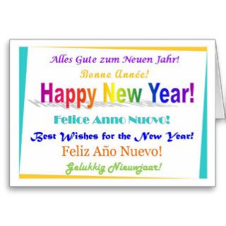 Happy New Year   multilingual Greeting Cards