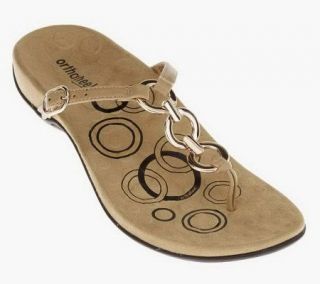 Vionic w/ Orthaheel Anna Orthotic Thong Sandals w/ Chain Detail —