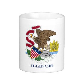 Mug with Flag of Illinois State   USA