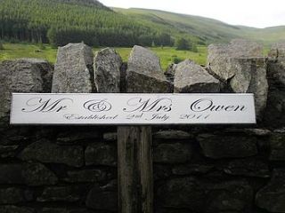 personalised vintage wedding sign by maggi wood art signs