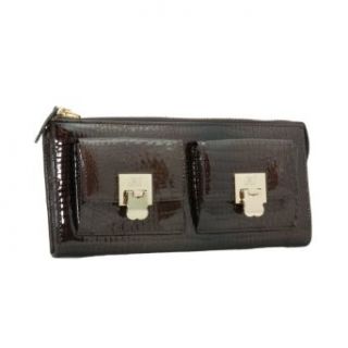 Jacky&Celine J11 012 003 Ladies' Brown Croc Embossed Zippered Large Wallet
