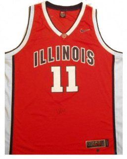 Dee Brown University of Illinois Fighting Illini Autographed Orange Nike Jersey  Sports Related Collectibles  Sports & Outdoors