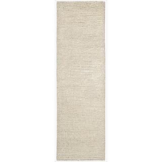 Nourison Hand tufted Fantasia Textured White Rug (2'3 x 8') Nourison Runner Rugs