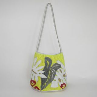 yellow mellow leather handbag by ann opstrup