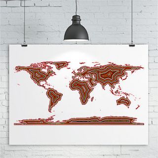 aboriginal art inspired world map print by kiaco