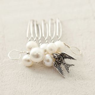love bird freshwater pearl hair comb by heirlooms ever after