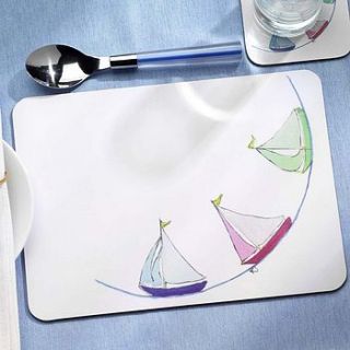 set of sailing boats placemats by elizabeth j.