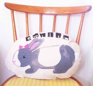 personalised children's easter rabbit cushion by little dandies