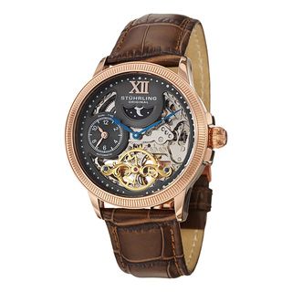 Stuhrling Original Men's DT Bridge Automatic Leather Strap Watch Stuhrling Original Men's Stuhrling Original Watches