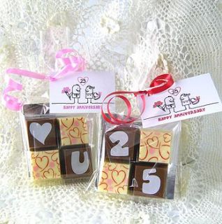 personalised chocolate squares by chocolate by cocoapod chocolate