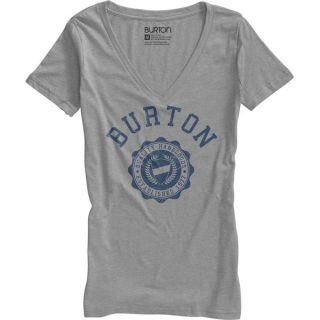 Burton Co Ed Recycled V Neck T Shirt Heather Pewter   Womens