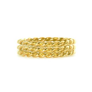 yellow gold lace triple ring by arabel lebrusan