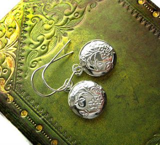 tiny secret locket charm earrings by hoolala