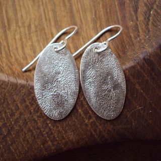 oval silver earrings by laura creer