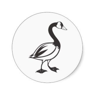 Serious Canada Goose Bird in Black and White Sticker