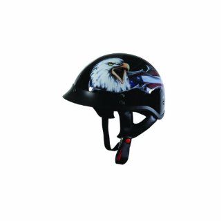 TORC (T53 Black Hills) 1/2 Helmet with 'Eagle' Graphic (Gloss Black, Medium) Automotive