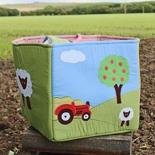 red tractor quilted toy bag by marquis & dawe