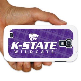 Kansas State University Samsung Galaxy S4 Case   Plaid Design 5   White Protective Hard Case Cell Phones & Accessories
