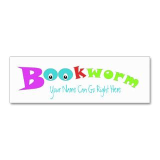Bookworm Bookmark to Customize Business Card Template