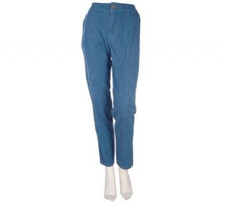 Denim & Co. Regular Slim Leg Jeans w/ Knit Back Waistband —