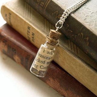 book in a bottle necklace by nellie and elsie