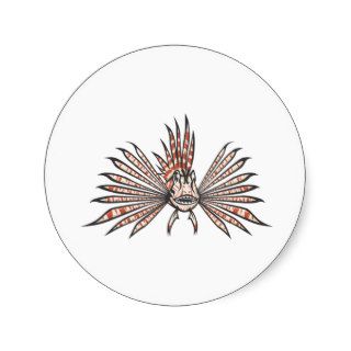 Serious Lion Fish in Black and White Sticker