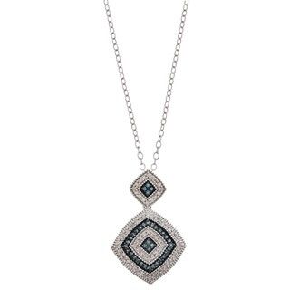 Sterling Silver 1/3ct TDW Blue and White Diamond Necklace (H I, I2) Diamond Necklaces