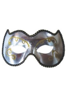 Opera Eye Mask (Silver/Gold;One Size) Adult Costume Clothing
